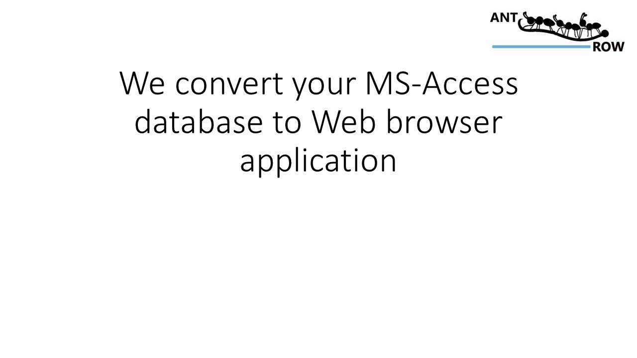 Wir konvertieren Ihre MS-Access-Datenbank in eine Webanwendung